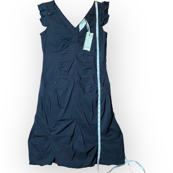 NWT Dolcezza Stretch Sleeveless Black Midi Dress Size Large - Picture 5 of 11